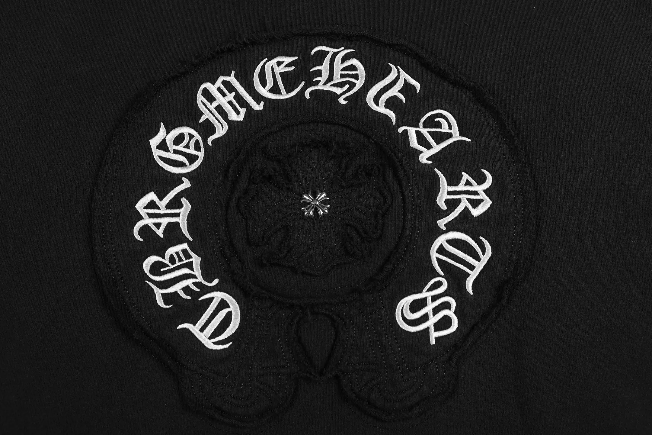 P310 Chrome Hearts Chrome Hearts Cross Horseshoe Sanskrit Washed Tie-Dye Sweatshirt Size: SMLXL Color: Pink Black